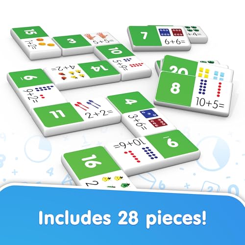 Junior Learning JL481 Addition Dominoes, Multi 7.8 H x 4.7 L x 1.5 W,White