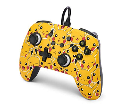 PowerA Enhanced Nintendo Switch and Switch 2 Wired Controller - Pikachu Moods, Gamepad, game controller, wired controller, officially licensed - color: Pikachu Moods