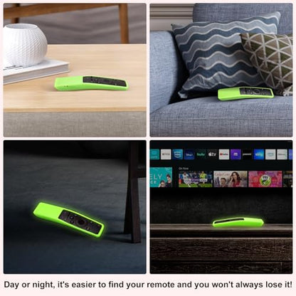 (2 Pack) Cover for Samsung Remote Silicone Protective Case Compatible with Samsung TV Remote Control Cover BN59 Series Glow in The Dark Remote Skin Sleeve - color: Glow blue & Glow green
