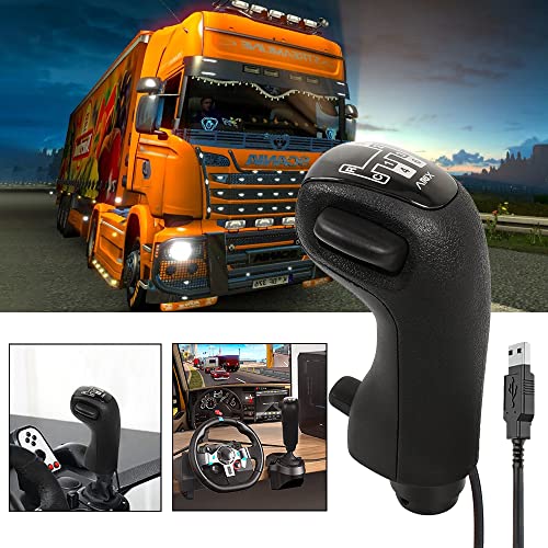 RASTP USB American Truck Simulator Shifter, Gearshift Knob for ATS & ETS2 Games Compatible with Logitech G27 G29 G920 Thrustmaster TH8A Fanatec SQ, PC Sim Racing Shifter (Style 2) - size: USB Gearshift Knob Style 2
