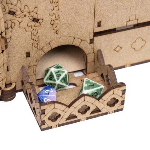 Towerrex DND DM Screen Dragonheart with Dice Tower, Initiative Tracker, HR Tracker, Dungeon Master Screen for Role Playing Games, TTRPG Nerdy Gifts