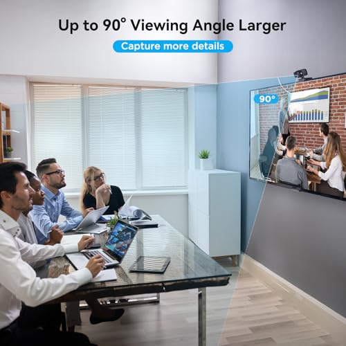 Full HD 1080P Webcam with Dual Microphones & Privacy Cover for PC, Desktop, Laptop, Plug&Play USB Computer Camera with Auto Light Correction for Zoom/Teams/Skype, Conferencing and Live Streaming