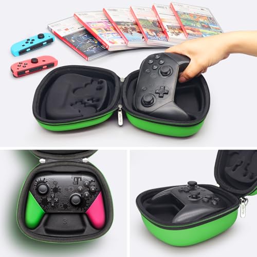 Protective Case Compatible with Nintendo Switch 2 Pro Controller, Hard Shell Original Switch Controller Protection Travel Storage Case Portable Carrying Bag, Green - color: Green