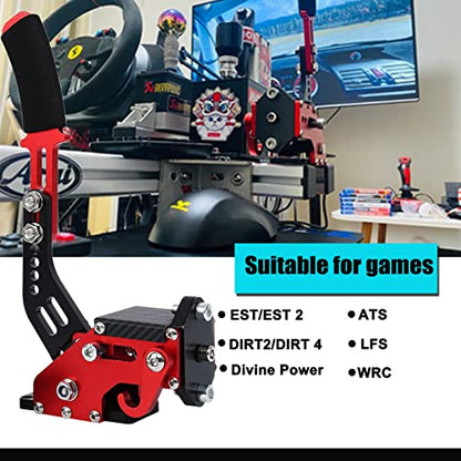Obokidly Upgrade 2-in-1 USB Handbrake Support G29 Compatible with PS4 + PC for Simracing Game Sim Rig with Clamp (Red) [windows] - color: Red