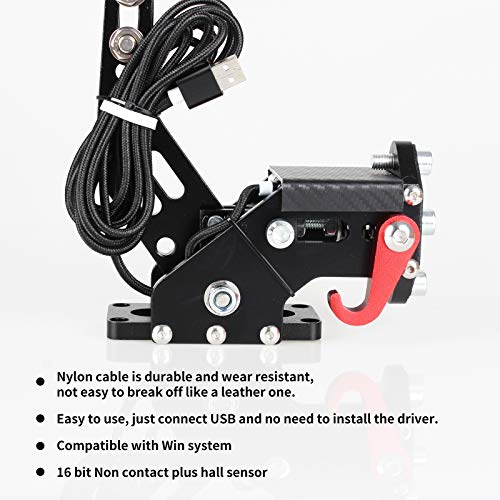 XOHYW 16Bit SIM USB Handbrake for Racing Game G25 G27 G29 G920 T500 T300 FANATECOSW AG3505,Only for PC Windows, Without Table Clamp