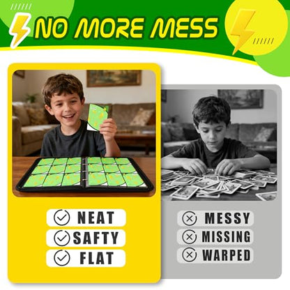 Trading Card Binder 9 Pocket,900 Pocket Card Collection Binder with 50 Removable Sleeves,PU Waterproof Top Card Book,3-Ring Zipper Collectible Trading Card Album for MTG/TCG/Card Holder Gift(Green) - color: Green, size: Large
