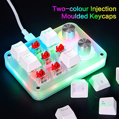 Koolertron 9-Key Mechanical Numpad with 2 Programmable Knobs, LED Backlit Macro Gaming Keyboard, Fully Customizable Numeric Keypad for PC - style: 9 Keys//Red switches/RGB Backlight/02