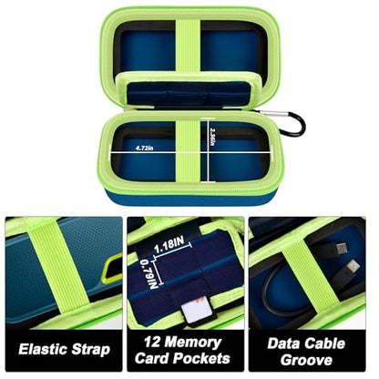 Comecase Dual SSD Case for SanDisk Extreme Portable SSD and Extreme PRO | Holds 2 Drives & 12 SD Cards, Elastic Strap Fit 500GB/1TB/2TB/4TB/8TB, Cable Groove & Carabiner for Travel, Monterey,Box Only - color: Monterey