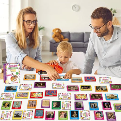 gisgfim 100 PCS Memory Matching Game Famous Paintings Concentration Memory Card for Adults Learning Educational Game A Fun & Fast Artworks Theme Matching Games - style: Famous Paintings