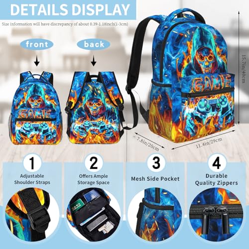 Backpack For Boys Gamers Boys Backpack School Backpack For Kids Children Teens Elementary Middle School Video Game Kids Bookbag for Boy Ages 6-18 Lightweight Travel Back Pack - color: Game