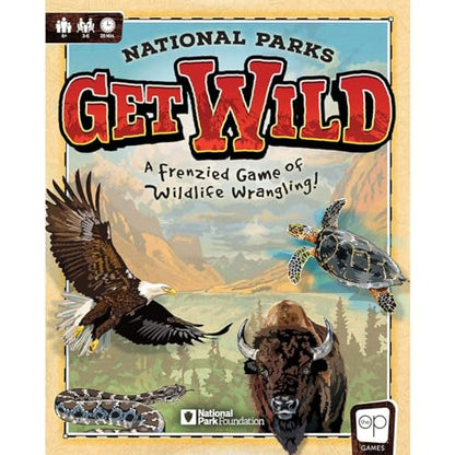 USAOPOLY National Parks Get Wild | Quick-Rolling Dice Game Featuring Iconic National Park Locations | Great Kids Game & Family Board Game | lawn-game-equipment