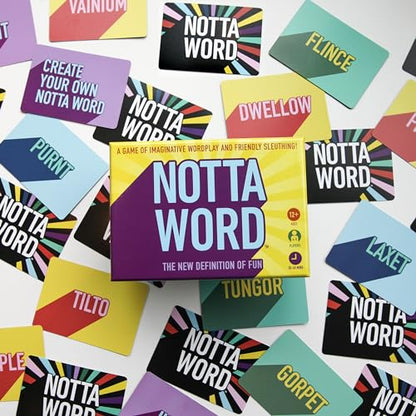 NOTTA WORD®: Define The Undefined. A Hilarious and Mysterious Twist on Word Games. A Fast-paced Party Game That’s Great for Groups.