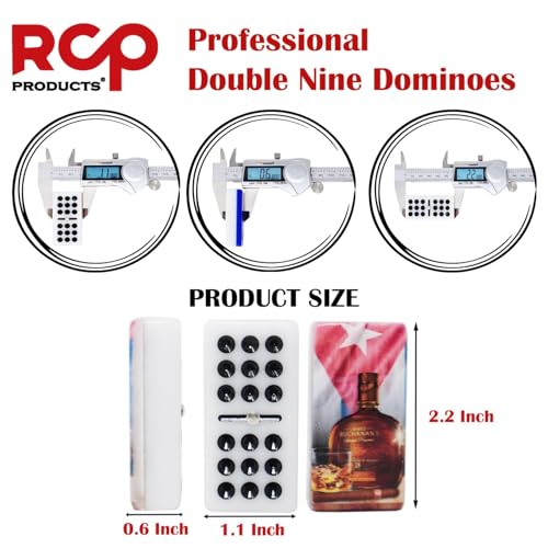 Dominos Set for Adults – Domino Cubano Profesional de 55 Fichas, Metal Spinner,Caja de Madera, Board Game with Wood Case Juegos de Mesa (Customized Tiles) - color: Customized Tiles