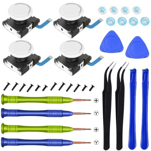 VGBUS Joystick Replacement for Switch Lite,Repair Joystick Replacement Tool Kit for Switch lite and Nintendo Joycon Controller with Triwing Screwdriver,Thumb Grip Caps& Tweezers