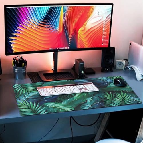 XXL Gaming Mouse Pad 35.4x15.7 Professional Large Mouse Pad & Computer Game Mouse Mat-90x40 Greenleaf - color: 90x40 Greenleaf, size: 35.4x15.7x0.1IN