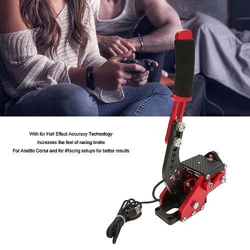 GOWENIC USB Handbrake, Sim Racing Game Hand Brake 64 Bit 2 in 1 Handbrake for ONE, Series S X PC with G920, for, iRacing Setup Use (Red) - color: Red