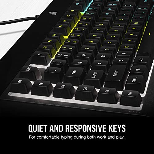 Corsair K55 PRO LITE RGB Wired Membrane Gaming Keyboard (5-Zone Dynamic RGB Backlighting, Six Macro Keys with Stream Deck Integration, IP42 Dust and Spill Resistant, Dedicated Media Keys) Black - style: K55 PRO LITE RGB Frustration Free Packaging