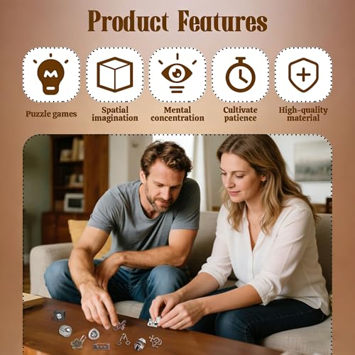 10 Pcs Metal Brain Teaser Puzzles Assortment Adults Difficult Magic Puzzles for Classroom Mind Challenge Educational,Highly Hard Brain Games IQ Logic Test, 3D Highly Difficult Adult Puzzles（10 Models）