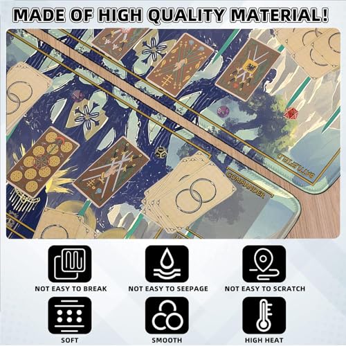 MTG Playmat Stitched Edges for TCG 24 x 14 inches Trading Card Inked Game Playmats with Storage Bag Smooth Rubber Surface Battle Game - color: Pattern12 With Zones