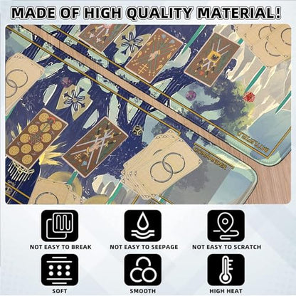 MTG Playmat Stitched Edges for TCG 24 x 14 inches Trading Card Inked Game Playmats with Storage Bag Smooth Rubber Surface Battle Game - color: Pattern12 With Zones
