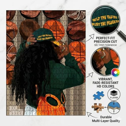 Smard Art 1000 Piece Puzzle for Adults, Jigsaw Puzzle Fashion and Basketball Theme, Fun Puzzles for Adults, Puzzles for Adults 1000 Pieces 18x24 Family Puzzle