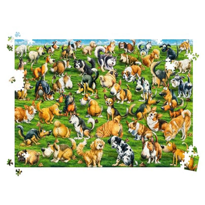 HUADADA 1000 Piece Puzzle for Adults -Fun Dog Puzzles 1000 Pieces, Anti-Glare Matte Print, 70x50cm, Family Jigsaws Puzzles Game - color: Fun Dog