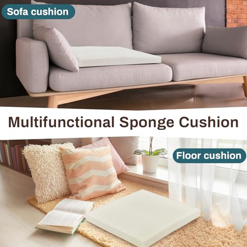 Frienda 2 Pack 2" x 24" x 24" Upholstery High Density Foam Cushion Replacement Square Cut to Size Foam Couch for Chair Couches Padding Shipping Packing DIY Cosplay Projects(White) - color: White, size: 2" X 24" X 24", style: Square