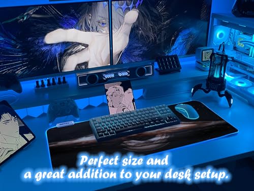 JMIYAV White RGB Gaming Mouse Pad 31.5x12 Inch PC XL Large Extended Glowing Led Light Up Desk Pad Non-Slip Rubber Base Computer Cool Mousepad Mat Desk Accessories Gaming Setup Singularity - color: Singularity, size: 31.5" x 12"