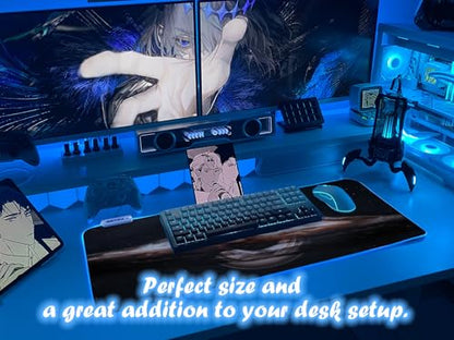 JMIYAV White RGB Gaming Mouse Pad 31.5x12 Inch PC XL Large Extended Glowing Led Light Up Desk Pad Non-Slip Rubber Base Computer Cool Mousepad Mat Desk Accessories Gaming Setup Singularity - color: Singularity