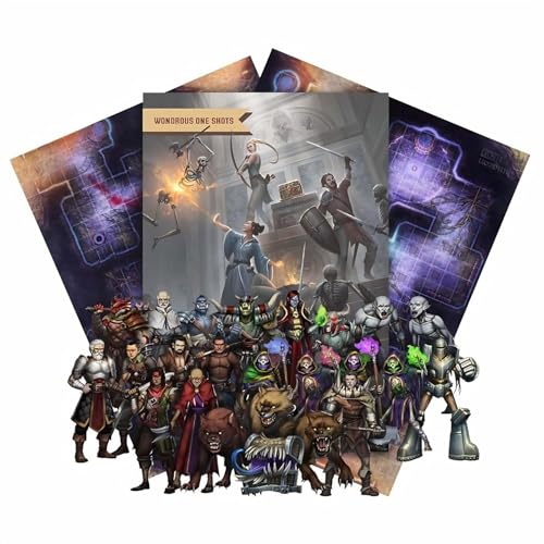 Wondrous One Shot – Siege of the Lich's Tomb, Complete 5e One-Shot Adventure, 24 Fantasy Miniatures with Bases, Adventure Book & 2 Double-Sided Encounter Maps, D&D Compatible TTRPG Campaign
