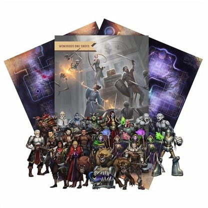 Wondrous One Shot – Siege of the Lich's Tomb, Complete 5e One-Shot Adventure, 24 Fantasy Miniatures with Bases, Adventure Book & 2 Double-Sided Encounter Maps, D&D Compatible TTRPG Campaign