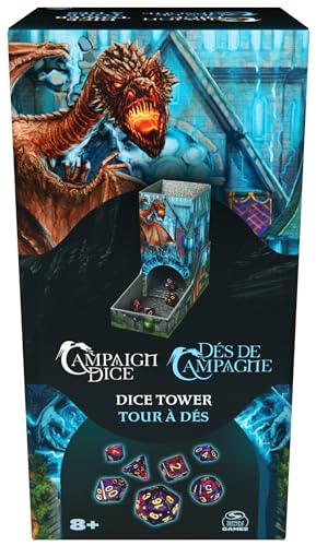 Campaign Dice Tower, Portable 7 Polyhedral Dice Role-Playing Board Games DND Dungeons Dragons MTG Magic The Gathering, for Adults & Kids Ages 8 and up - color: Campaign Dice Tower