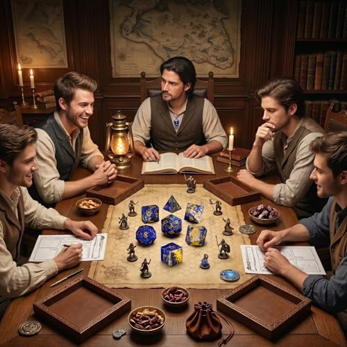 Frosted Shattered Resin DND Dice Set, 7 Piece Polyhedral for Dungeons and Dragons, ICY Cracked Design, RPG Tabletop Games (Lapis Lazuli-Gold) - color: Lapis Lazuli-gold