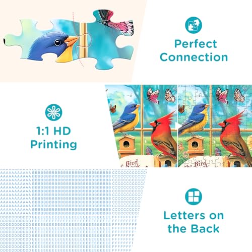 Jigsaw Puzzles for Kids Adults Seniors 300 Pieces, Bird Book 300 Pieces Adult Puzzle, Challenging Yet Relaxing Pieces Puzzle Game for Kids Adults Seniors, Thick Cardboard Jigsaw Puzzle - style: Birds