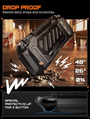SUPCASE Dockable Case for Nintendo Switch 2, [Foldable Aluminum Alloy Stand] [Military-Grade Protection] [Exclusive Hinge Joy Con Quick Release] Case Shell Accessories Compatible with Switch 2, Black