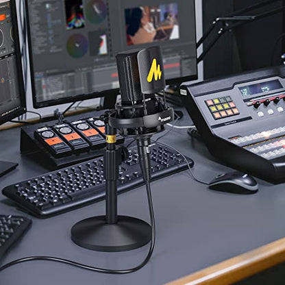 MAONO XLR Condenser Microphone with 34mm Large Diaphragm, Professional Cardioid Studio Mic for Podcasting, Recording, Streaming, Vocals, Voice Over, Music, ASMR(PM500)
