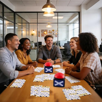 Office Party Friendly Feud Game with 2 Answer Buzzers, Fun Team Building Board Games for Adults Feud Card Trivia Quiz Activities for Holiday Party Work Staff Coworkers Office Group Employee - style: Office