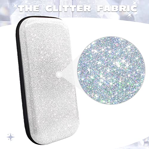 Homicozy Glitter Carrying Compatible with Nintendo Switch OLED & Switch Console, Silver Protective Hard Travel Shell Pouch for Nintendo Switch Console/Accessories, Gaming Case for Girls - color: Silver