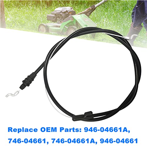 Control Cable 946-04661A for MTD, Troy-Bilt, Craftsman, Yard Machines, Cub Cadet, Yard Man, Bolens, Murray Lawn Mowers, Replaces 746-04661, 746-04661A, 946-04661