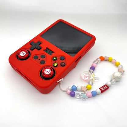 Silicone Case for R36S Handheld Game Console Protective Case with Lanyard Button Cover Accessory for Gift (Red) - color: Red