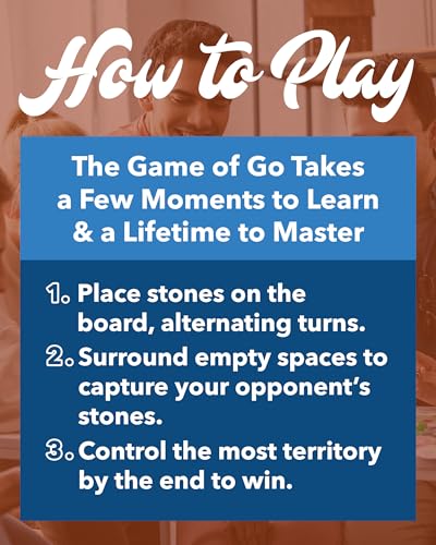 WE Games Go Game Set 12 Inch - Traditional Go Set with Pull-Out Storage Drawers, Portable Wood Veneer Goban, Strategy Board Games for Adults, Go Board Game
