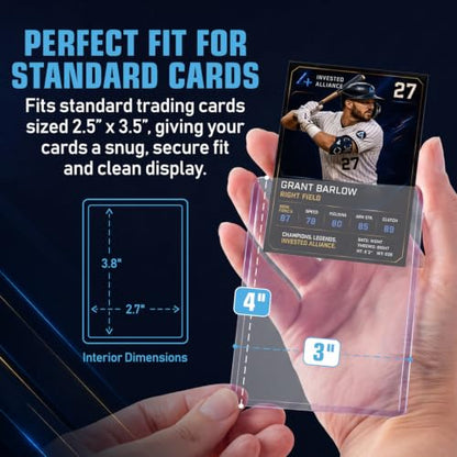 Premium Seamless 20PT - 360PT Thick Top Loaders for Cards | Top Loader Card Holder, Baseball Card Sleeves Hard Plastic, Hard Trading Cards Sleeves, TCG Sports Sleeve Hards, Toploader Clear Plastic. - style: 75PT - 100 Pack