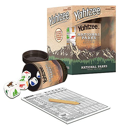 YAHTZEE National Parks Travel Edition | Classic Yahtzee Dice Game with a National Parks Theme | Perfect Travel Game for Families | Celebrate US National Parks Service | lawn-game-equipment