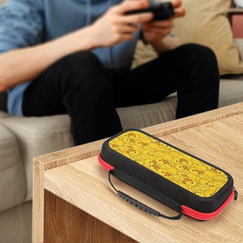 Switch Carrying Case Duck Rubber Switch Game Case with 20 Games Cartridges Hard Shell Travel Protection Storage Case for Console & Accessories