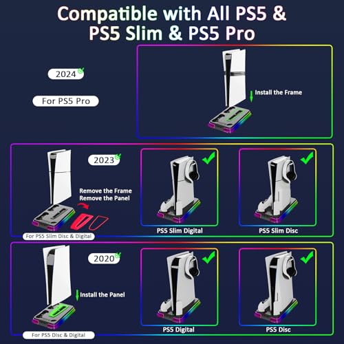 PS5 Cooling Station for PlayStation 5/Slim/Pro Console,PS5 Cooler Fan with Dual PS5 Controller Charger Incl. 3 Level Fans,Headset,USB Hubs,PS5/Slim Stand for PlayStation 5 Accessories - color: Piano-Black 1