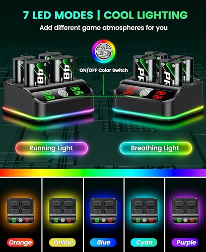 DINOSTRIKE 4X 4800mWh PRO Battery Pack Compatible with Xbox One/Series S/X 【Recharged 3000+ Time】 Battery Pack Rechargeable for Xbox Controller (4X 4800mWh Pro Batteries)