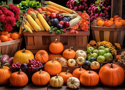 Jigsaw Puzzles for Adults 1000 Pieces, Fall Harvest Fit Well Letter on Back No Dust, Home Decor Birthday Party Toy for Olds Seniors (27.5"x19.6"), 1:1 Poster - color: Harvest
