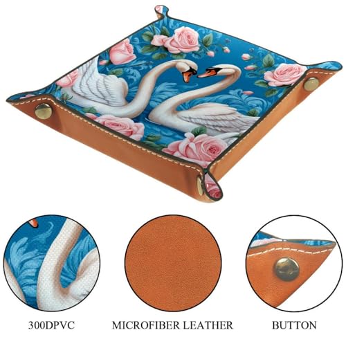 Swans Roses Flowers Dice Tray Dice Rolling Tray Folding Dice Holder for Dice Games, Like RPG, DND and Other Table Games - color: Multi 10