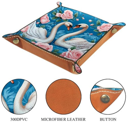 Swans Roses Flowers Dice Tray Dice Rolling Tray Folding Dice Holder for Dice Games, Like RPG, DND and Other Table Games - color: Multi 10