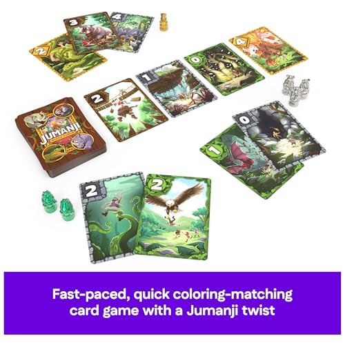 Spin Master Games, Jumanji Card Game, Experience the Thrilling Adventure Based on The Action-Comedy Movie, Take on Jungle Challenges for Kids, Adults & Family Game Night, 2-5 Players, for Ages 7 & Up - style: New Card Game